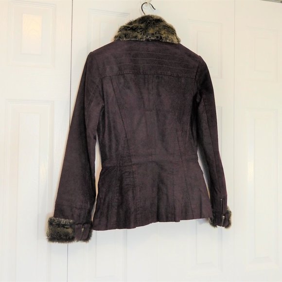 Danier deep purple Genuine Leather winter jacket in size 3XS - Picture 7 of 14